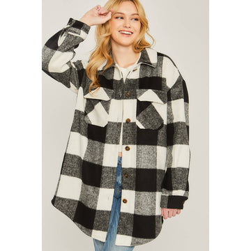 Plaid Bust Pocket Shacket