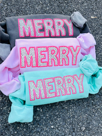 (CREW) Faux Embroidery Merry Dot PREORDER (SHIP DATE 11/23)