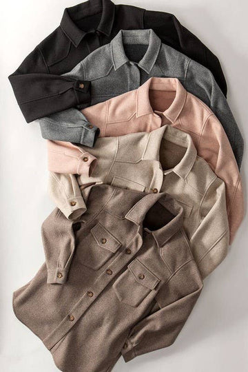 OVERSIZED FLANNEL FELTED SOLID SHIRT