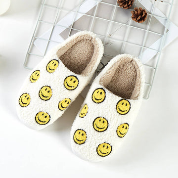 Yellow Smile Pattern Indoor Slippers